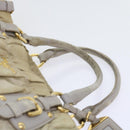 PRADA Hand Bag Nylon 2way Beige Auth ac2285-8