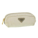 PRADA Pouch Canvas White Auth ac2316-1