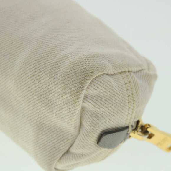 PRADA Pouch Canvas White Auth ac2316