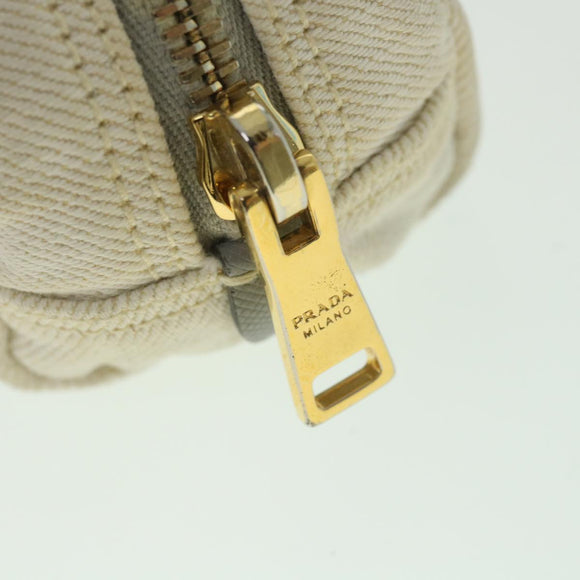 PRADA Pouch Canvas White Auth ac2316