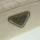 PRADA Pouch Canvas White Auth ac2316-9