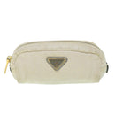 PRADA Pouch Canvas White Auth ac2316-13
