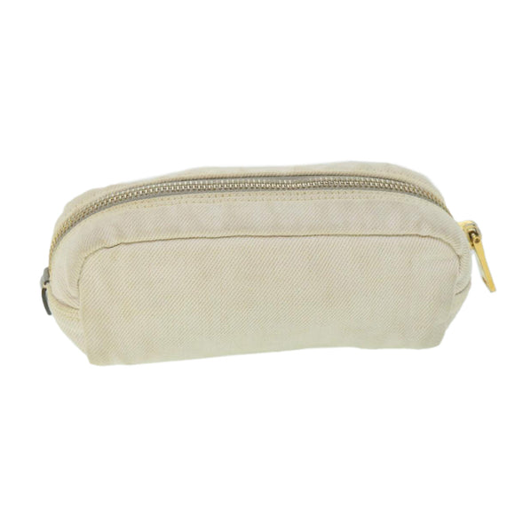 PRADA Pouch Canvas White Auth ac2316