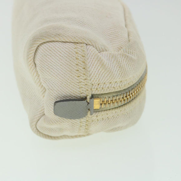 PRADA Pouch Canvas White Auth ac2316