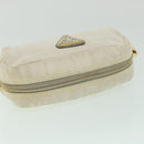 PRADA Pouch Canvas White Auth ac2316-5