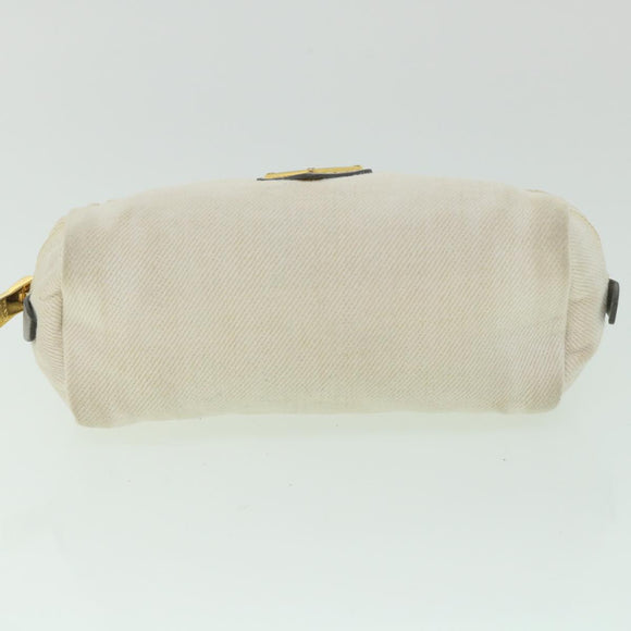 PRADA Pouch Canvas White Auth ac2316