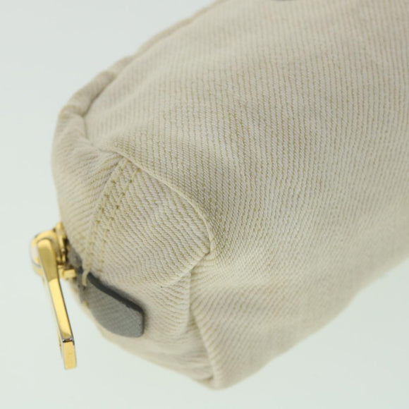 PRADA Pouch Canvas White Auth ac2316