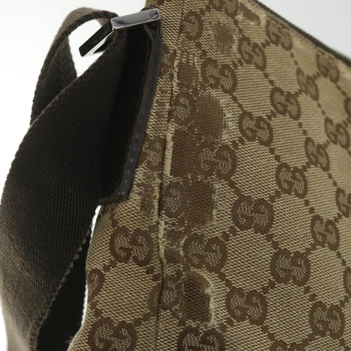 GUCCI GG Canvas Shoulder Bag Beige 110054 Auth ac2320