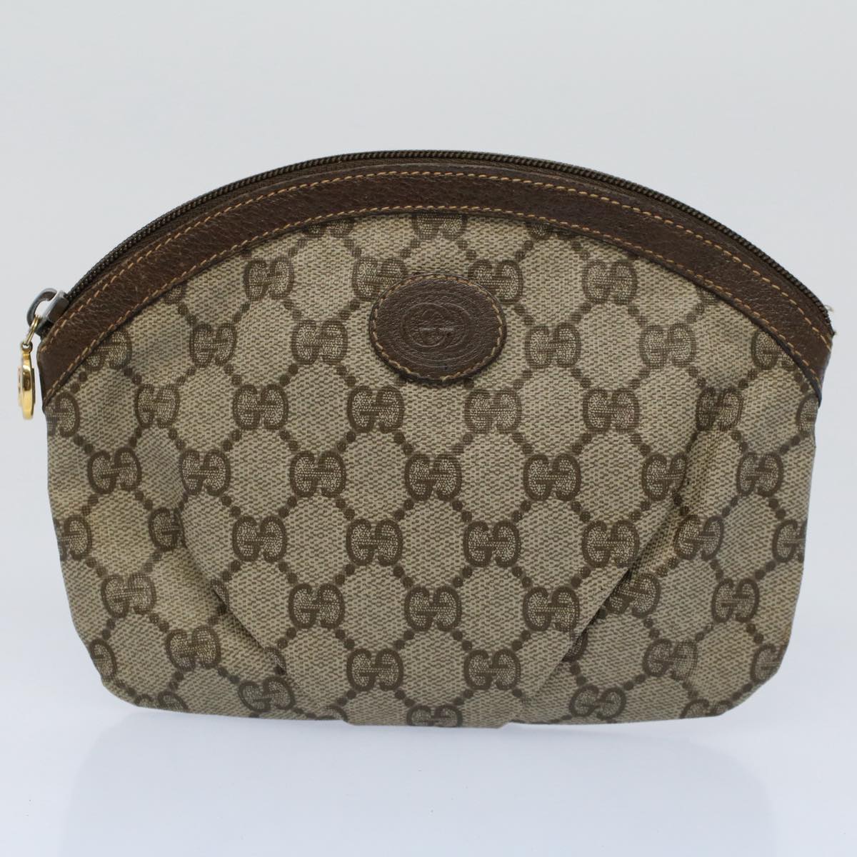 GUCCI GG Supreme Web Sherry Line Clutch Bag 2Set Beige Red Green Auth ac2325