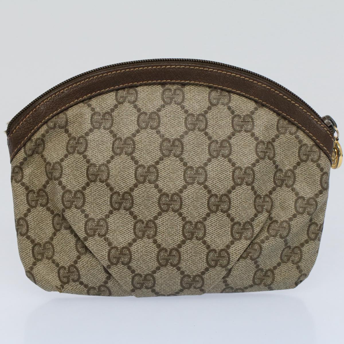 GUCCI GG Supreme Web Sherry Line Clutch Bag 2Set Beige Red Green Auth ac2325