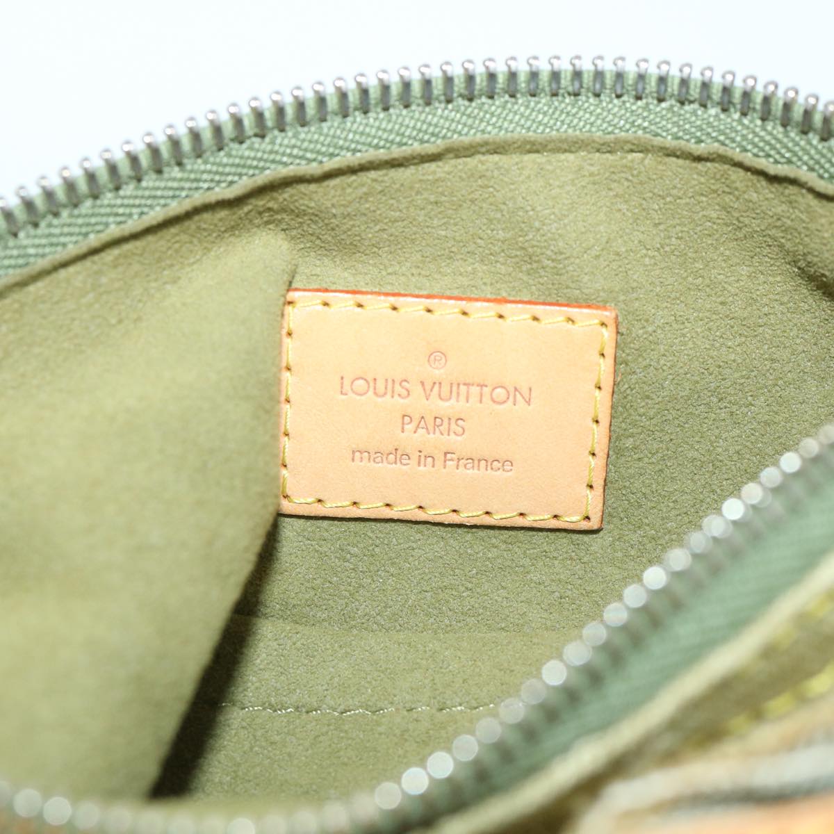 LOUIS VUITTON Monogram Denim Buggy PM Hand Bag Khaki M95213 LV Auth ac2340