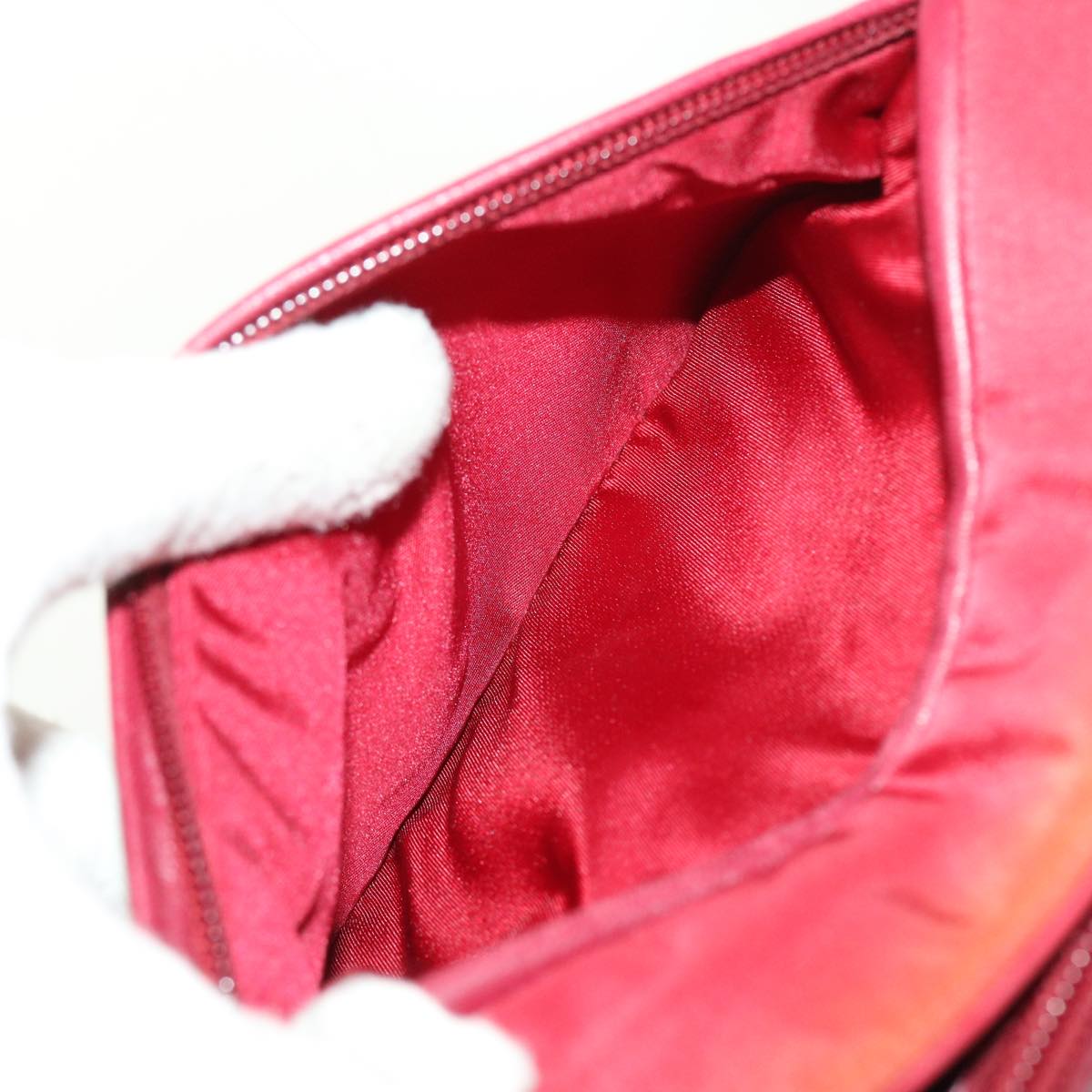 PRADA Hand Bag Nylon Red Auth ac2372
