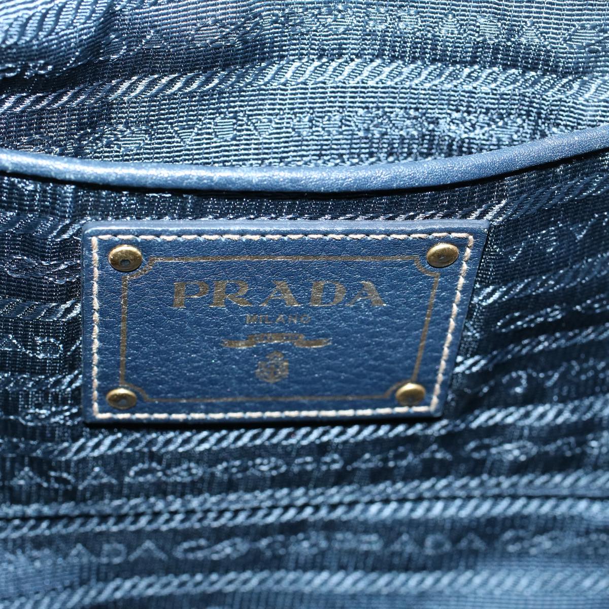 PRADA Hand Bag Coated Canvas 2way Gray Auth ac2375