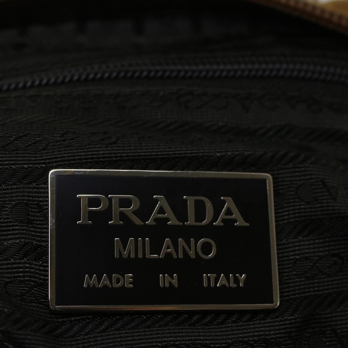 PRADA Boston Bag Nylon Brown Auth ac2377