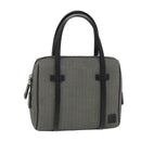 BALLY Hand Bag Canvas Gray Auth ac2394-1