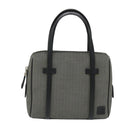 BALLY Hand Bag Canvas Gray Auth ac2394-13