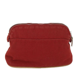 HERMES Bolide PM Pouch Canvas Red Auth ac2402 - 0