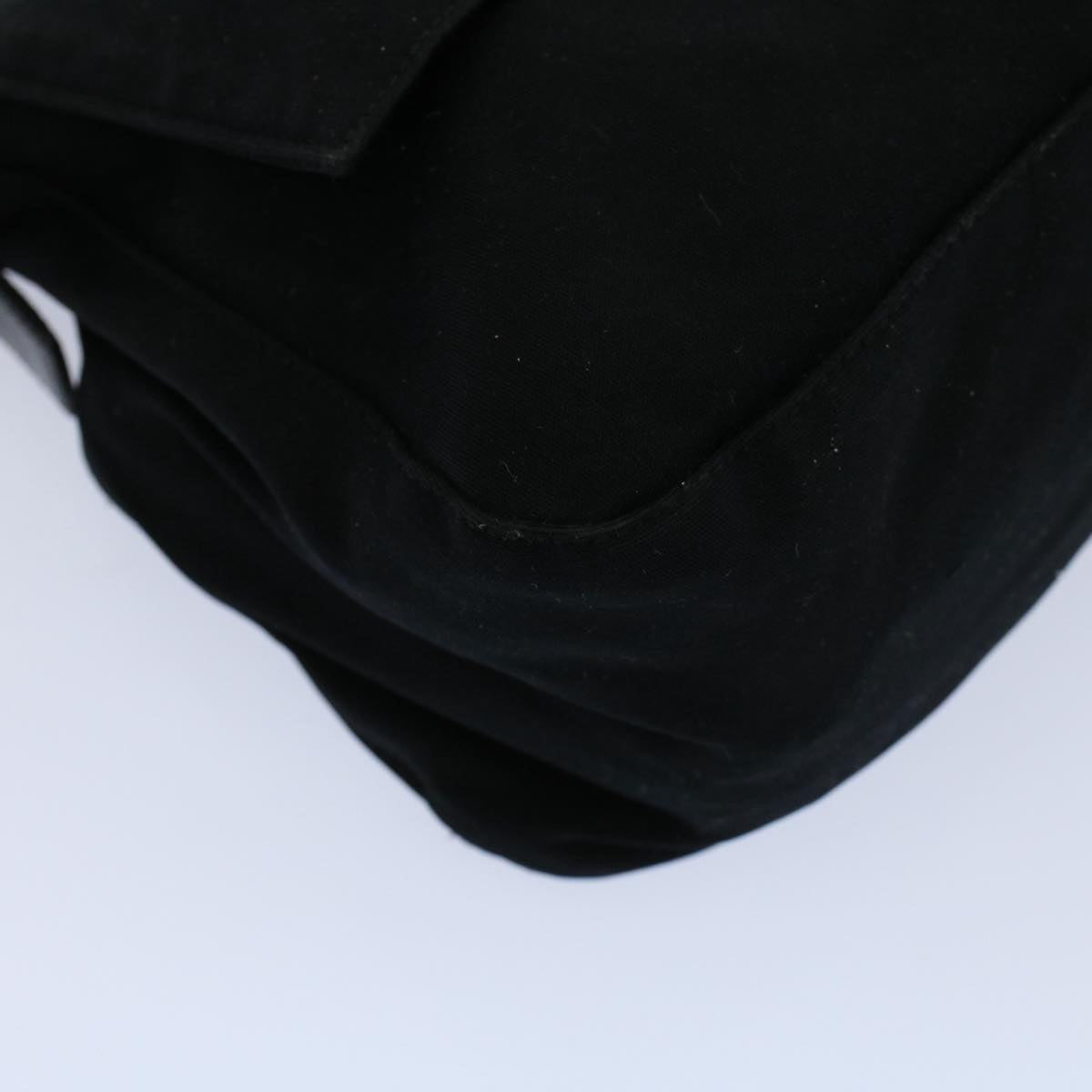 FENDI Mamma Baguette Shoulder Bag Nylon Black Auth ac2413