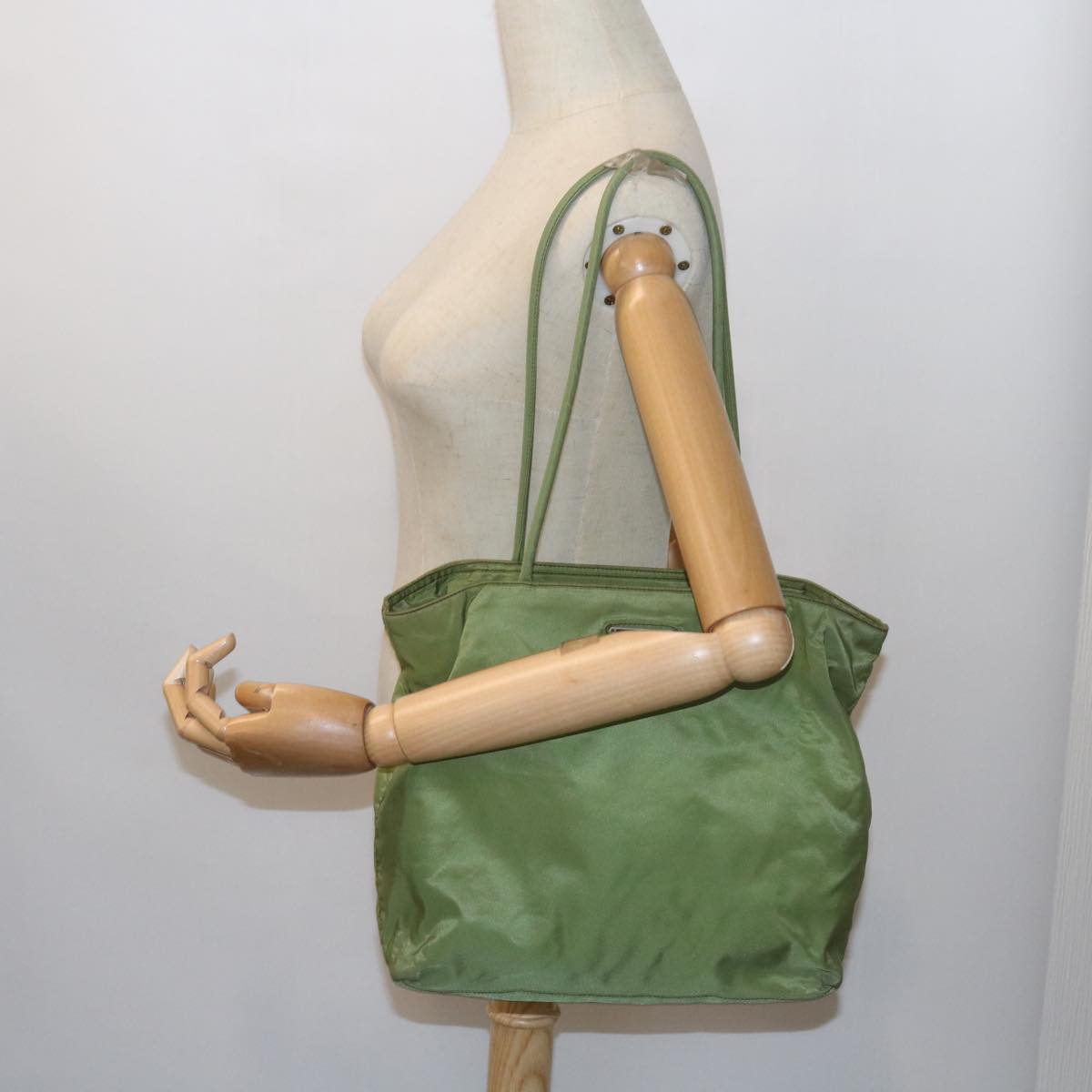 PRADA Tote Bag Nylon Khaki Auth ac2423