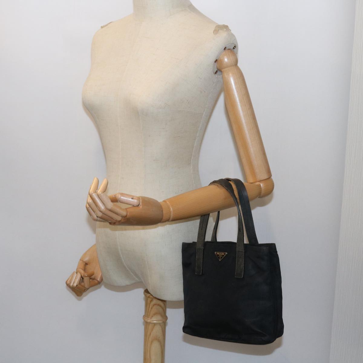 PRADA Hand Bag Nylon Black Auth ac2430