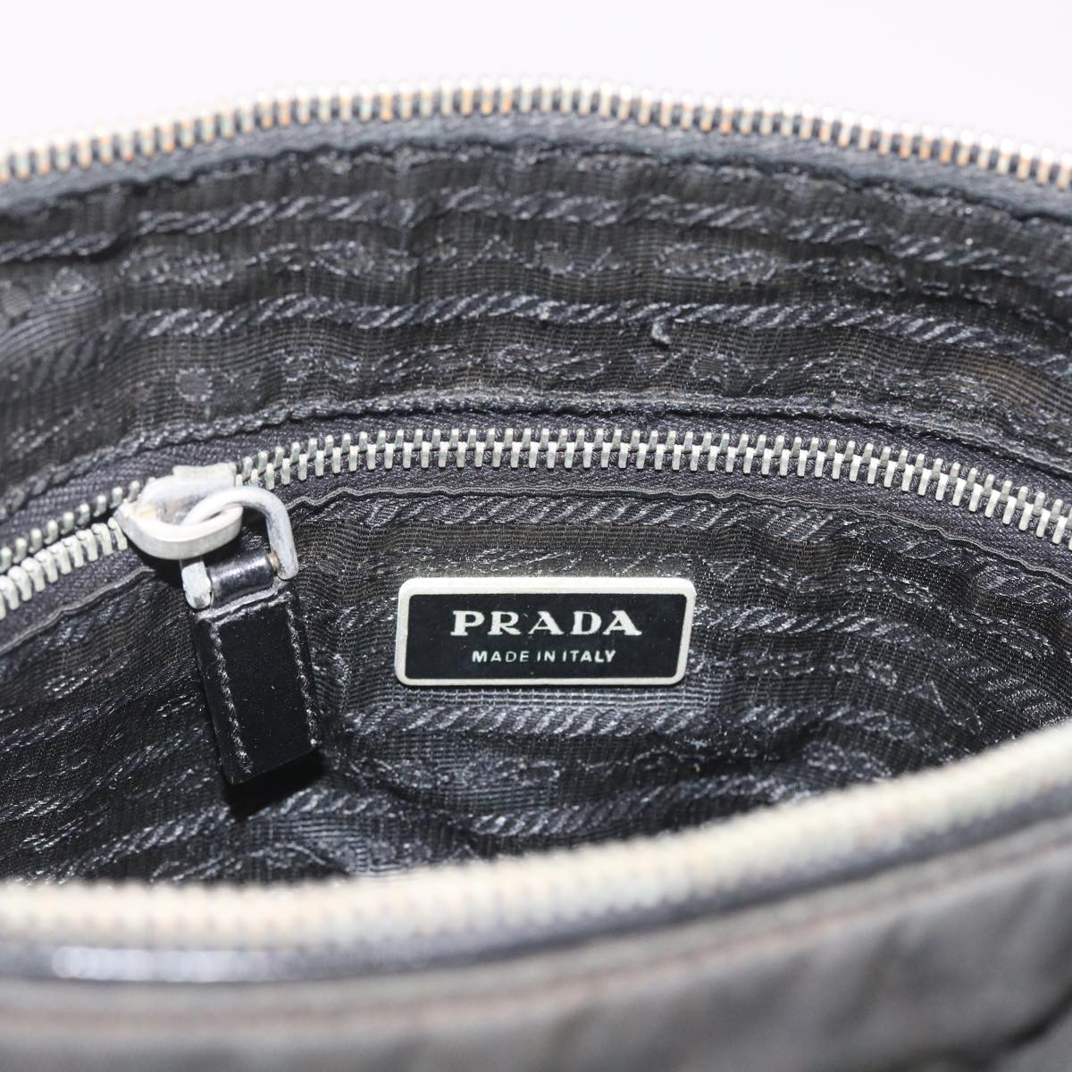 PRADA Shoulder Bag Nylon Black Auth ac2431