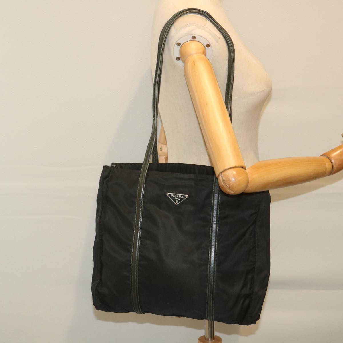 PRADA Shoulder Bag Nylon Black Auth ac2433