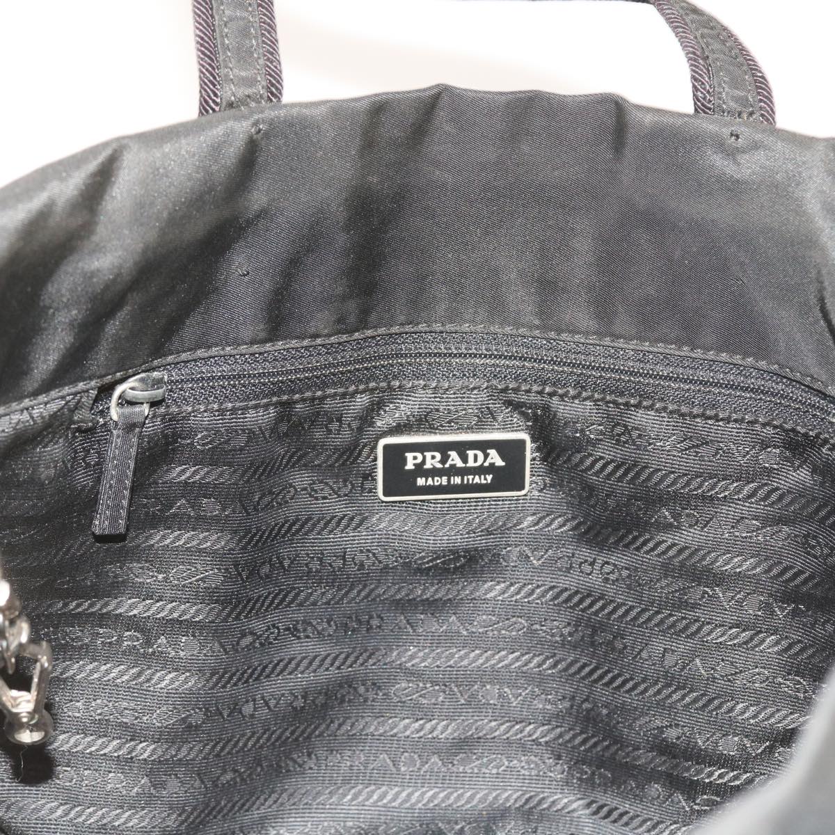 PRADA Hand Bag Nylon Black Auth ac2434