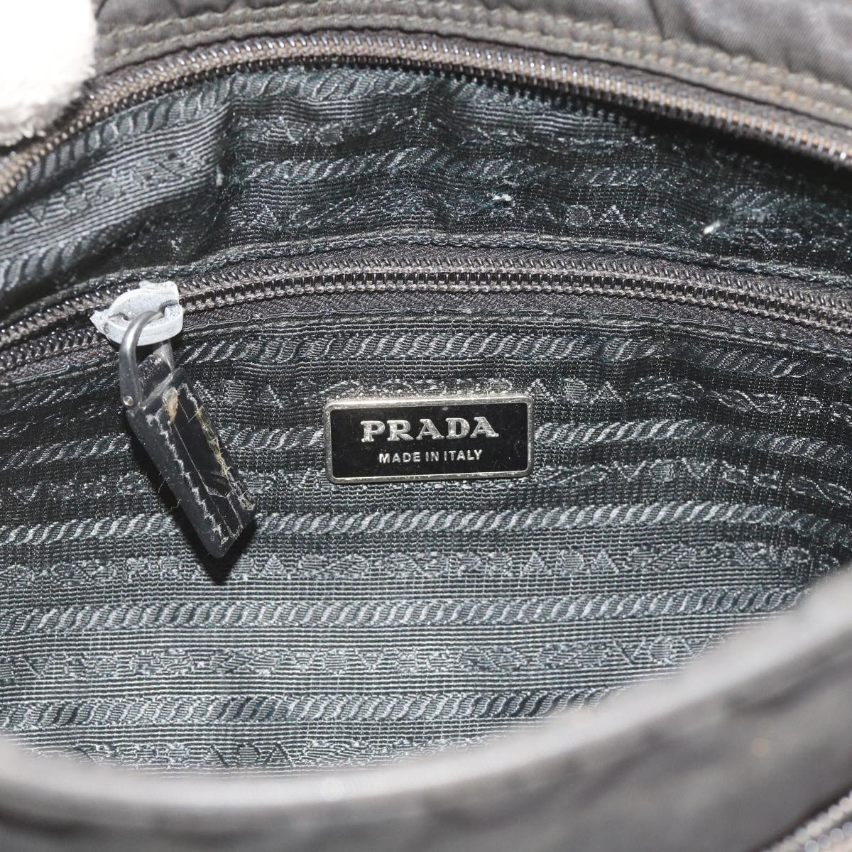 PRADA Shoulder Bag Nylon Black Auth ac2438