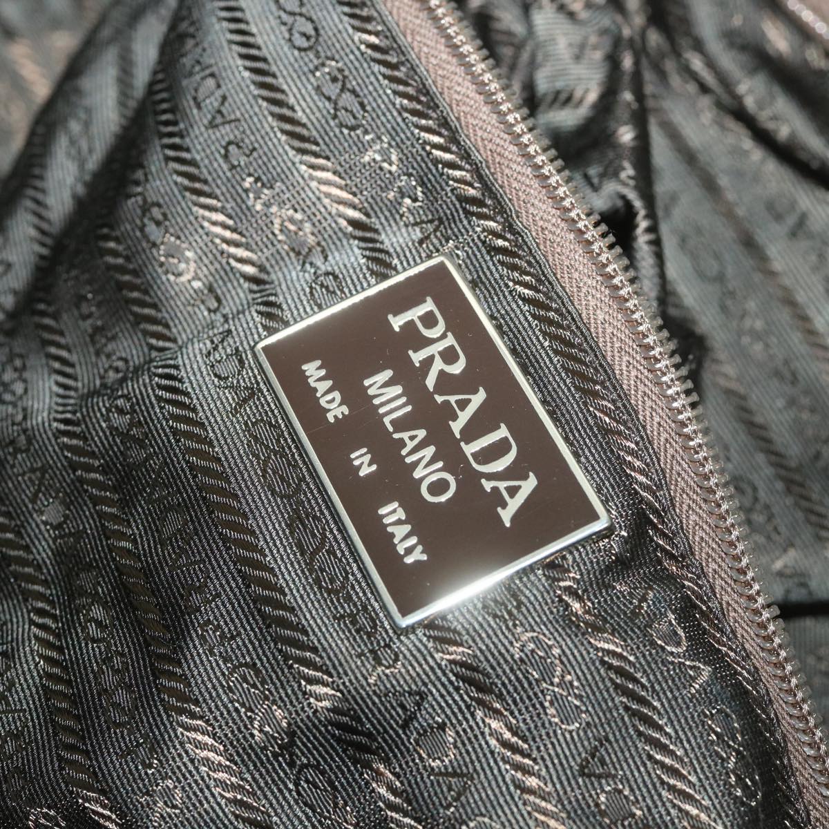 PRADA Boston Bag Nylon Khaki Auth ac2442