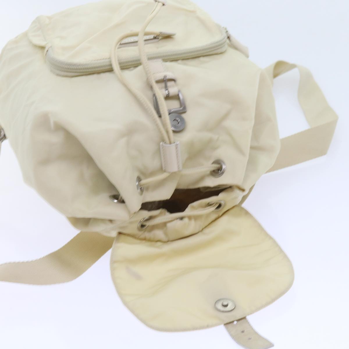 PRADA Backpack Nylon White Auth ac2454