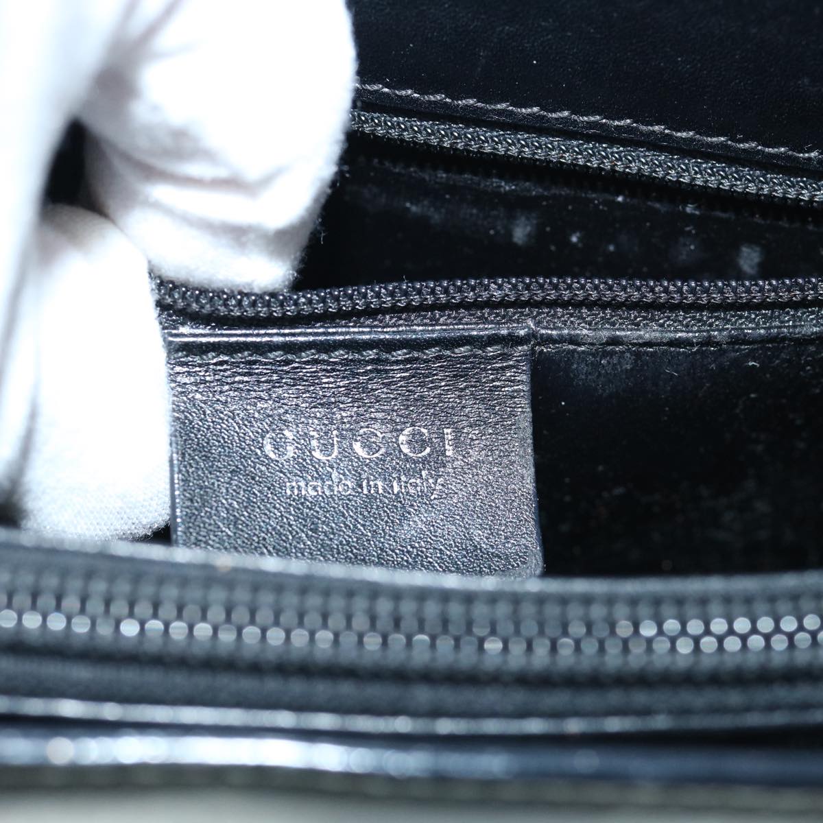 GUCCI Shoulder Bag Leather Black 001 3067 Auth ac2556