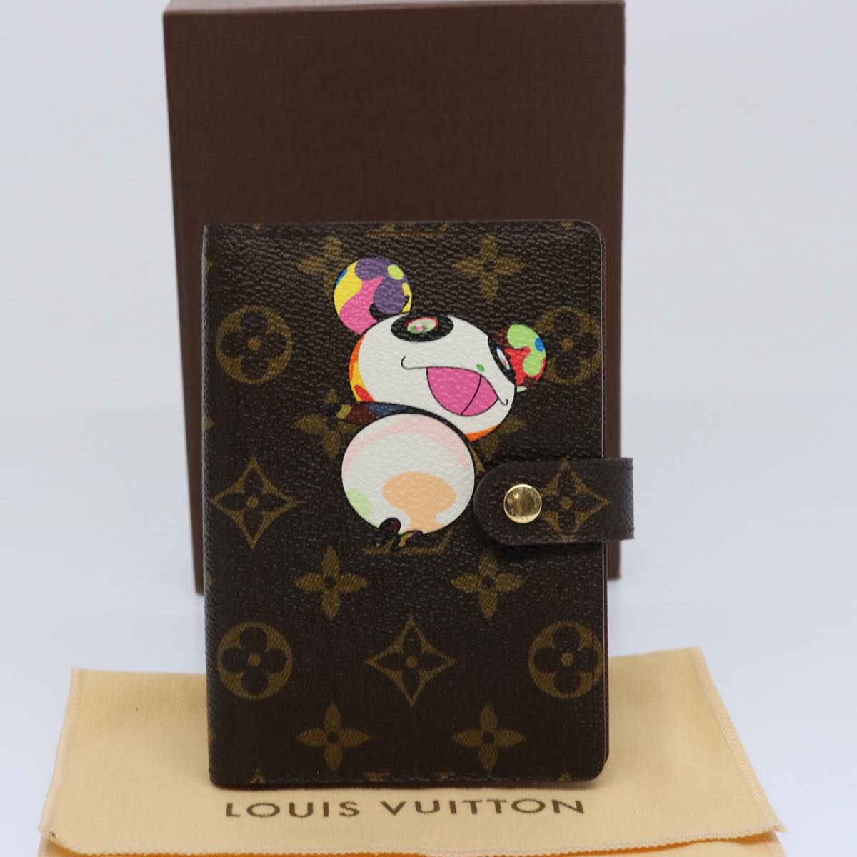 LOUIS VUITTON Monogram Panda Agenda PM Day Planner Cover R20011 LV Auth ac2579A