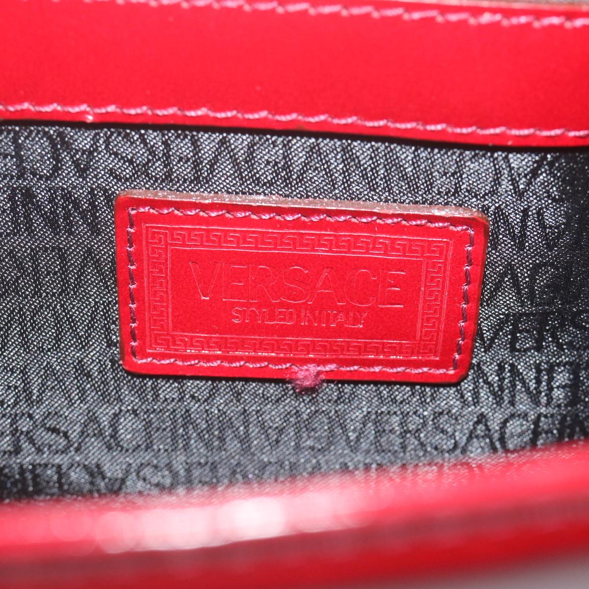 VERSACE Shoulder Bag Leather Red Auth ac2601