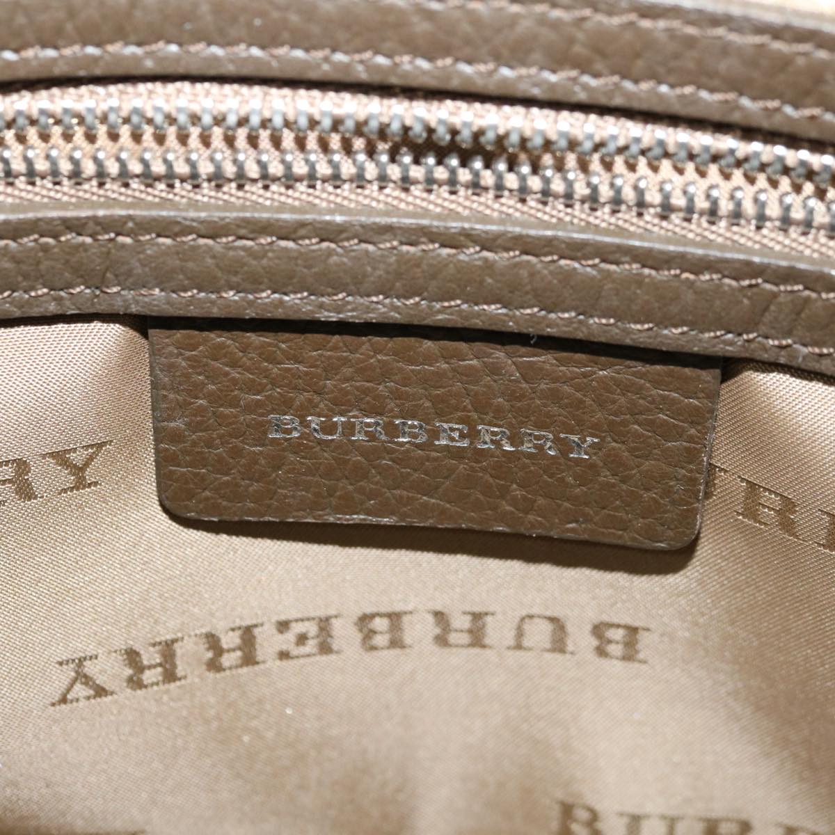 BURBERRY Nova Check Hand Bag Nylon Leather Beige Auth ac2625