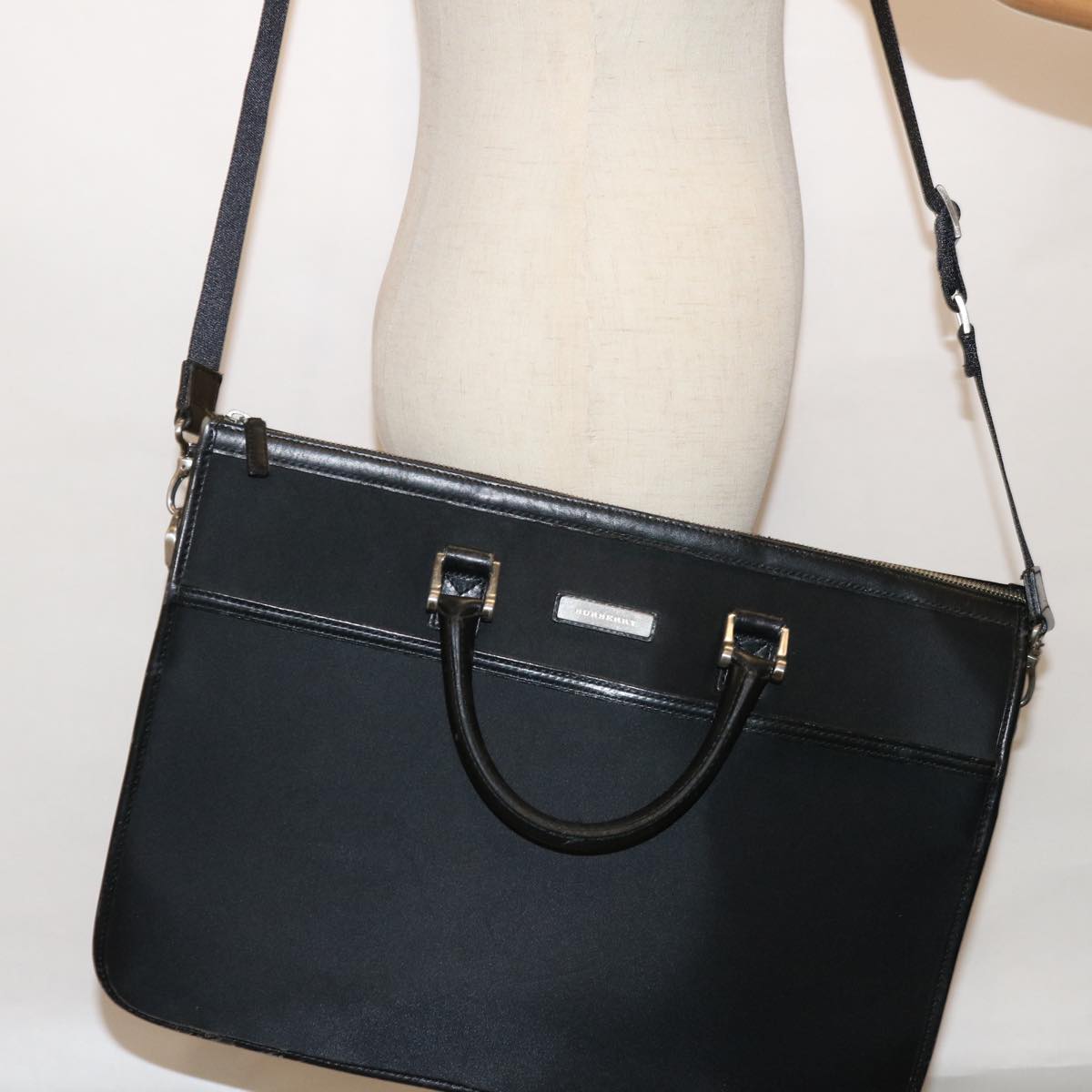 BURBERRY Hand Bag Nylon Black Auth ac2627