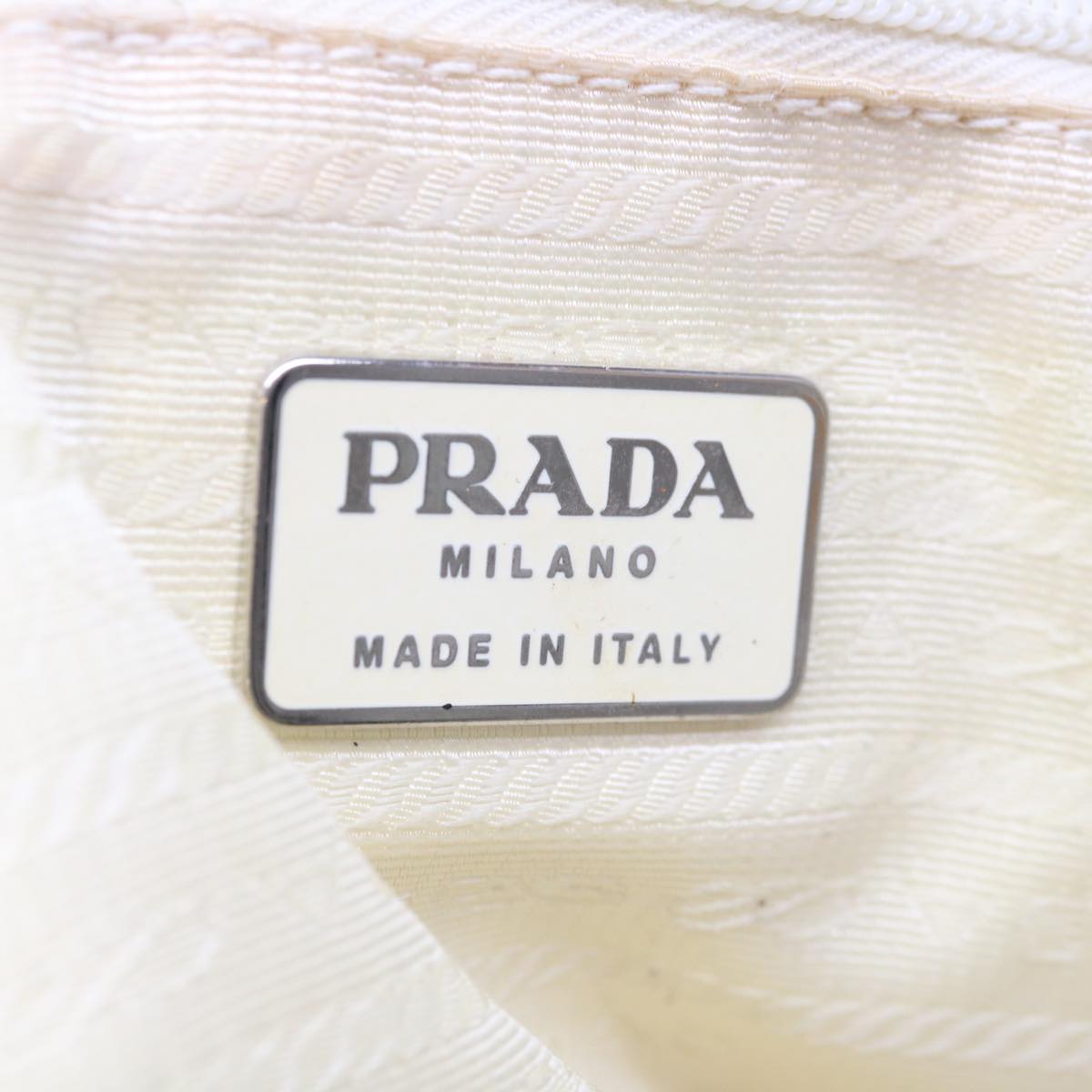 PRADA Shoulder Bag Nylon Beige Auth ac2654