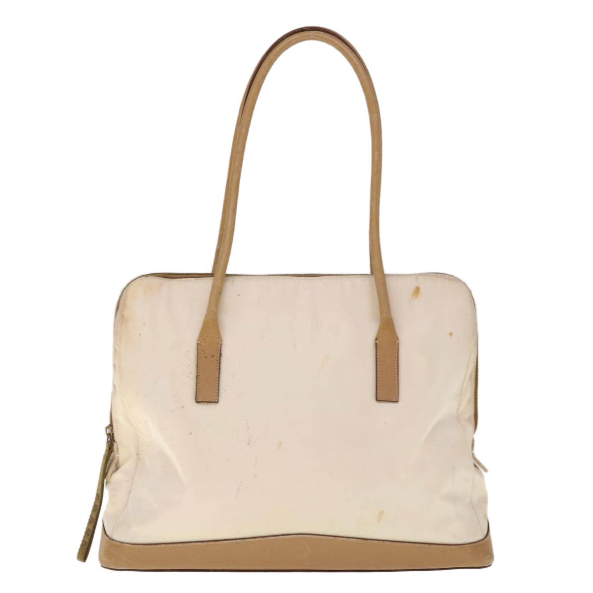 PRADA Shoulder Bag Nylon Beige Auth ac2654