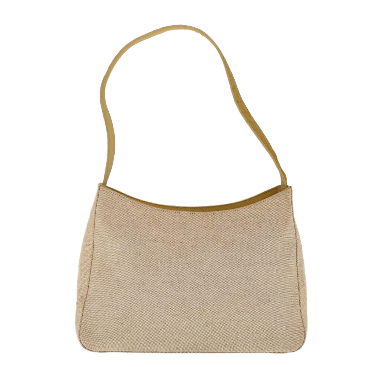 PRADA Shoulder Bag Canvas Beige Auth ac2659