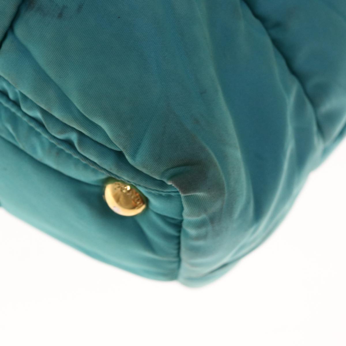 PRADA Hand Bag Nylon 2way Turquoise Blue Auth ac2661