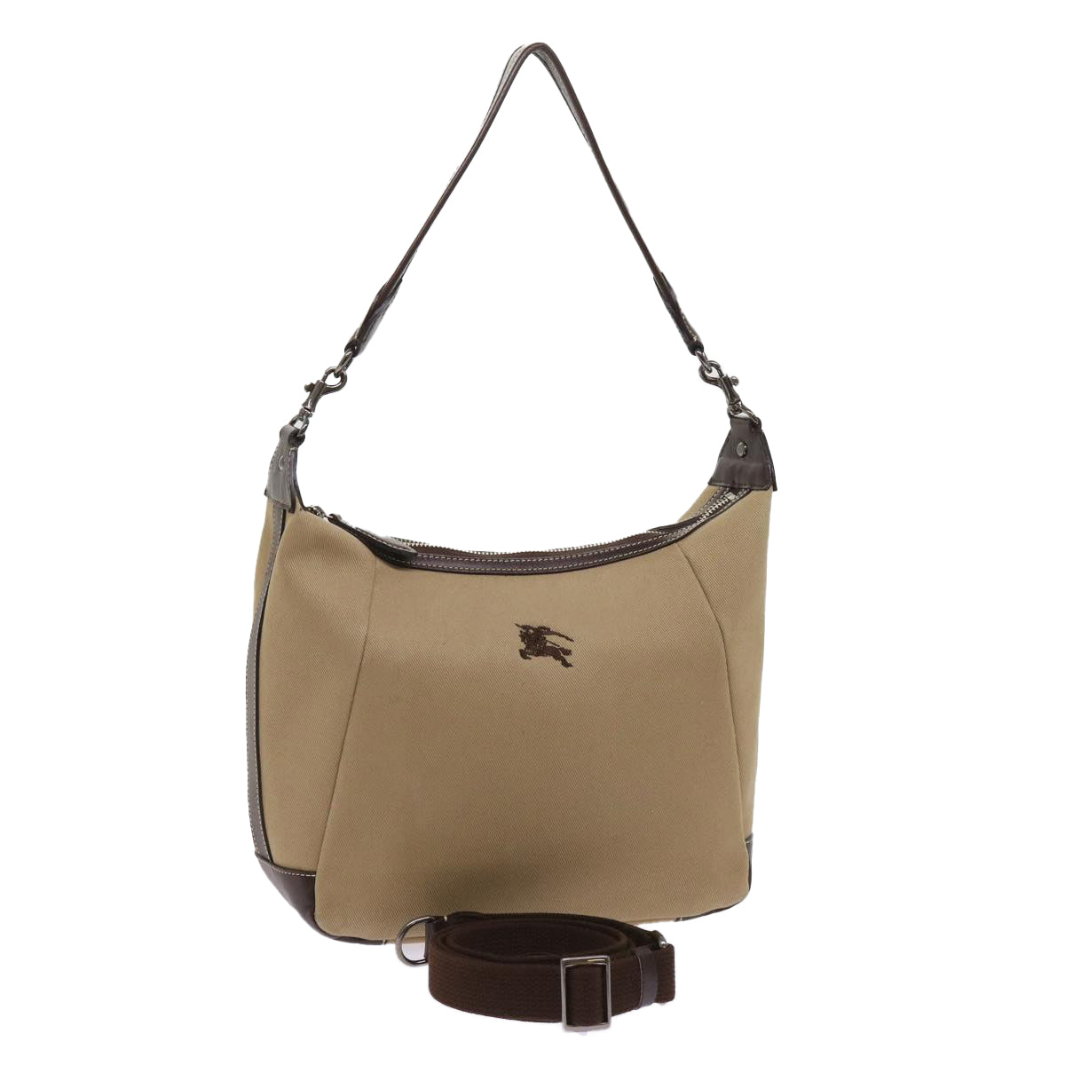 BURBERRY Shoulder Bag Canvas Beige Auth ac2664