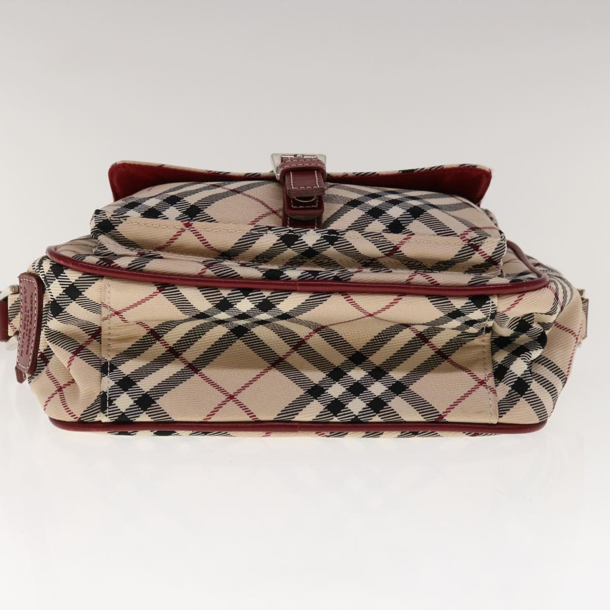 BURBERRY Nova Check Blue Label Shoulder Bag Nylon Beige Auth ac2670