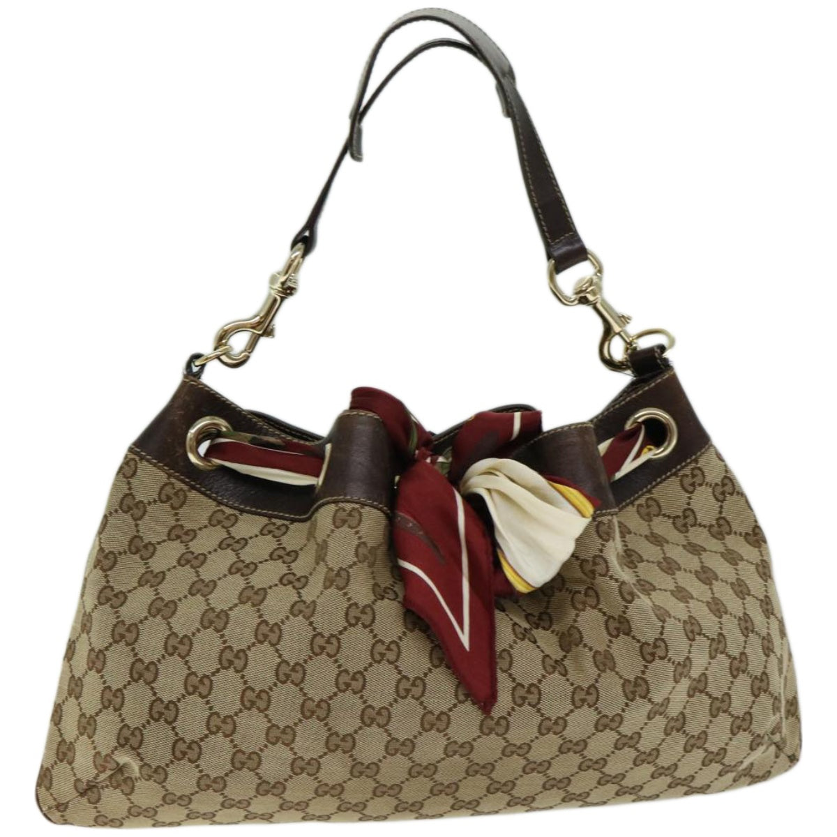 GUCCI GG Canvas Shoulder Bag Beige Auth ac2691