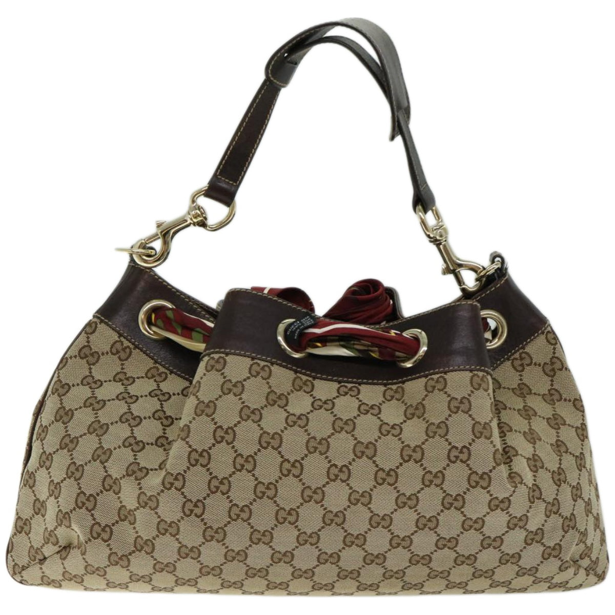 GUCCI GG Canvas Shoulder Bag Beige Auth ac2691