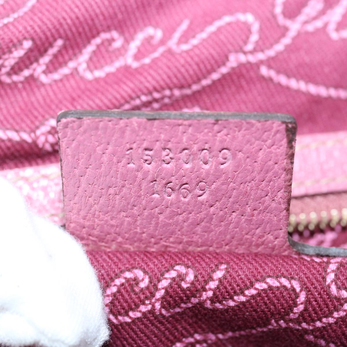 GUCCI GG Canvas Shoulder Bag Beige Pink Auth ac2692