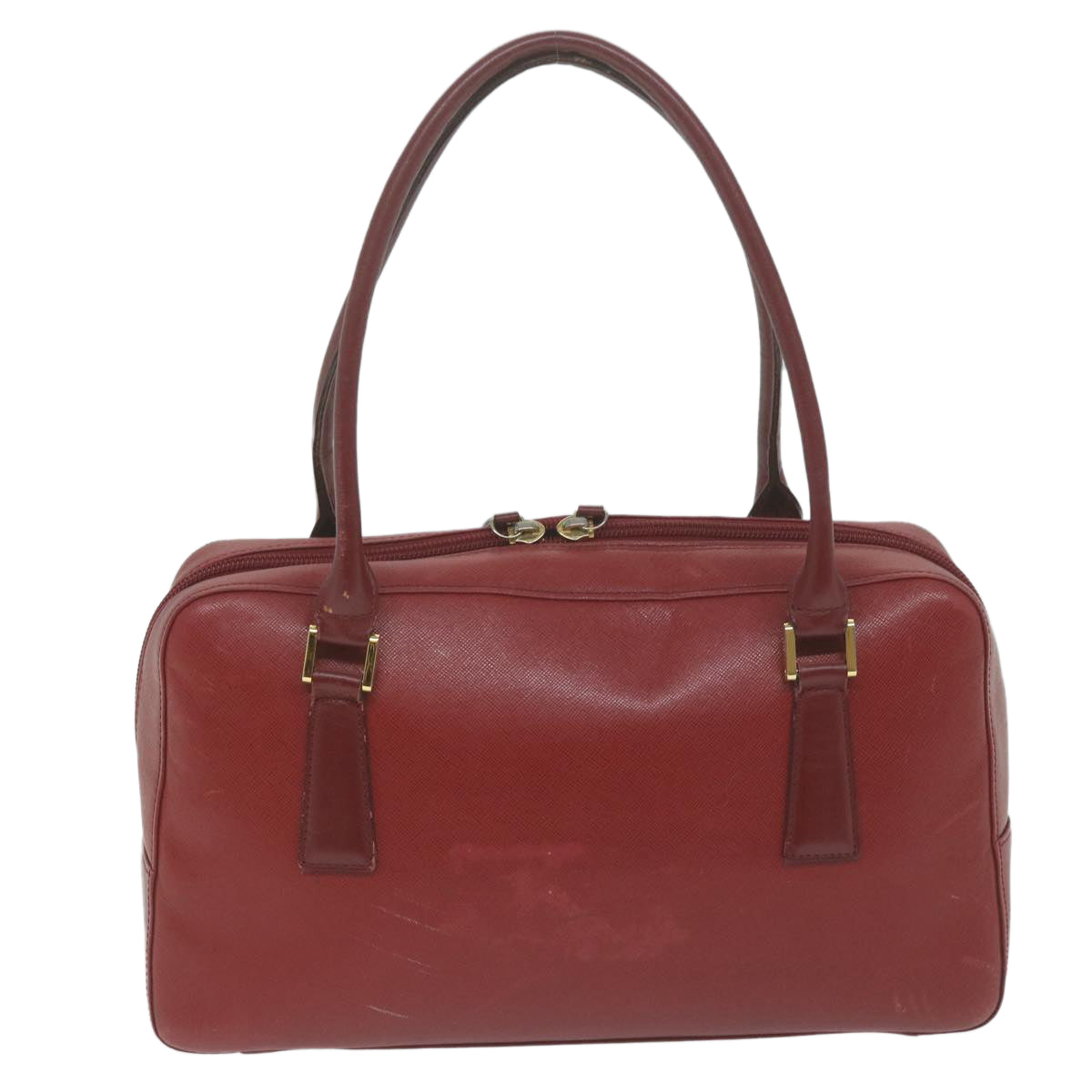 BURBERRY Shoulder Bag Leather Red Auth ac2696 - 0