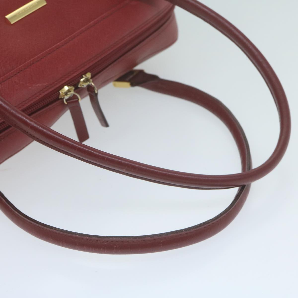 BURBERRY Shoulder Bag Leather Red Auth ac2696