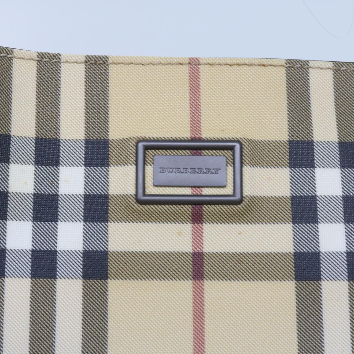 BURBERRY Nova Check Hand Bag PVC Beige Brown Auth ac2702