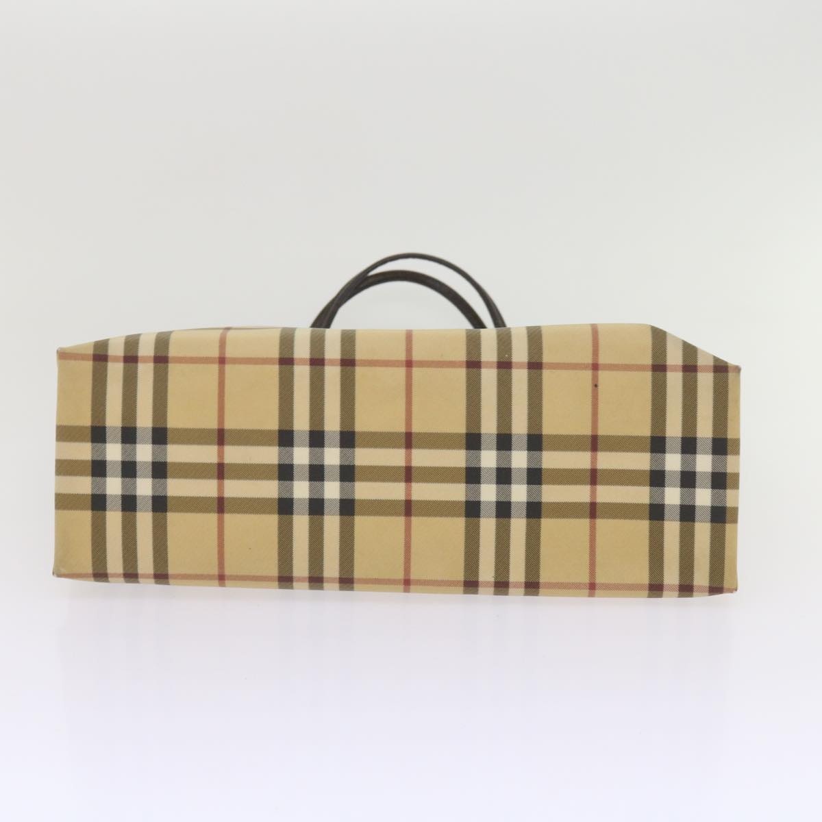 BURBERRY Nova Check Hand Bag PVC Beige Brown Auth ac2702