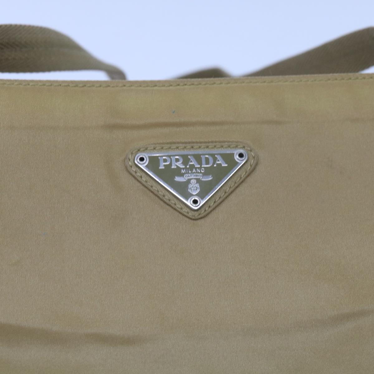 PRADA Shoulder Bag Nylon Beige Auth ac2724