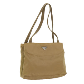 PRADA Shoulder Bag Nylon Beige Auth ac2724